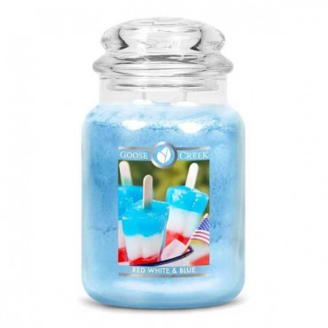Duża świeca Red White & Blue Goose Creek Candle