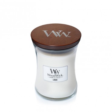 Średnia świeca Linen Woodwick
