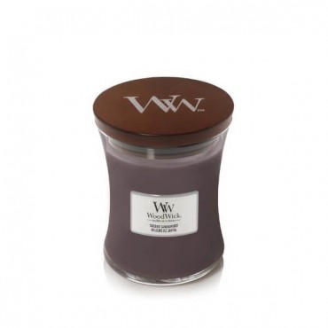 Średnia świeca Sueded Sandalwood Woodwick