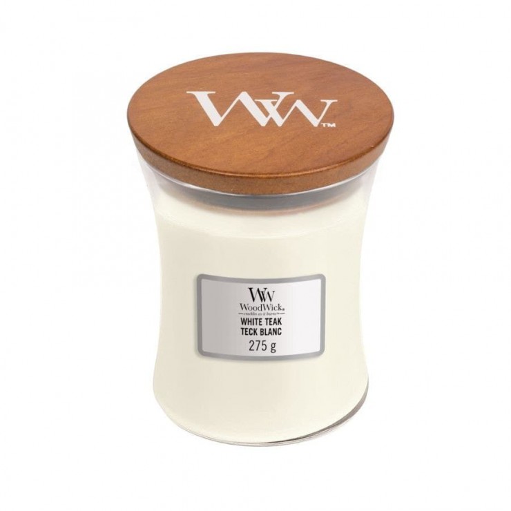 Średnia świeca White Teak Woodwick Średnia świeca White Teak Woodwick