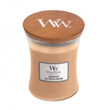 Średnia świeca Golden Milk Woodwick