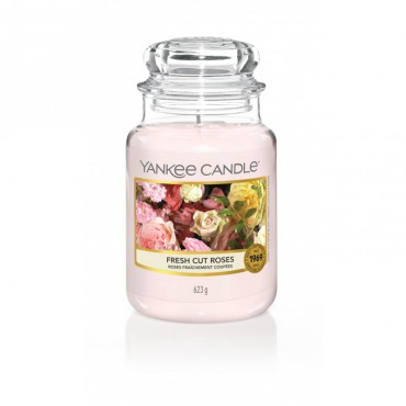 Duża świeca Fresh Cut Roses Yankee Candle