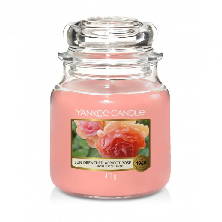 Średnia świeca Sun-Drenched Apricot Rose Yankee Candle Średnia świeca Sun-Drenched Apricot Rose Yankee Candle