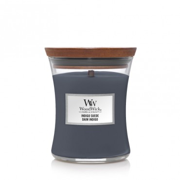 Średnia świeca Indigo Suede Woodwick