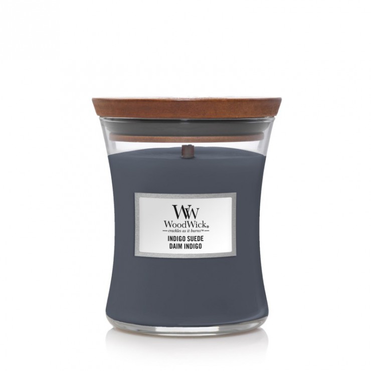 Średnia świeca Indigo Suede Woodwick Średnia świeca Indigo Suede Woodwick