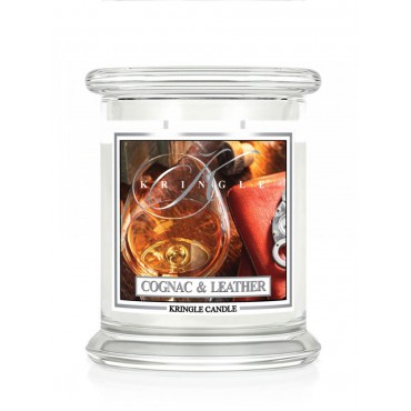 Średnia świeca Cognac & Leather Kringle Candle