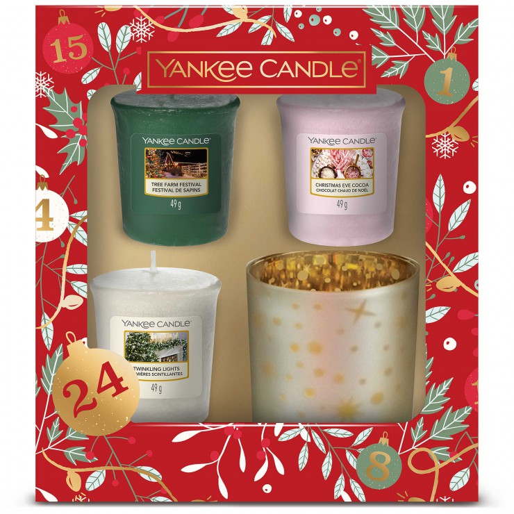 Countdown To Christmas - zestaw 3 świec typu votive ze świecznikiem Yankee Candle Countdown To Christmas - zestaw 3 świec typu votive ze świecznikiem Yankee Candle