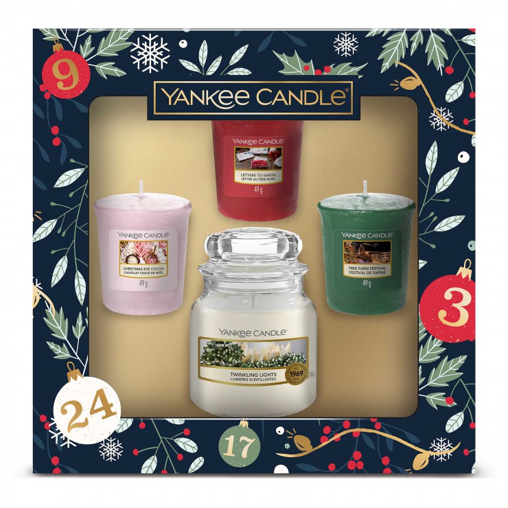 Countdown To Christmas - zestaw 3 świec typu votive z małą świecą Yankee Candle Countdown To Christmas - zestaw 3 świec typu votive z małą świecą Yankee Candle