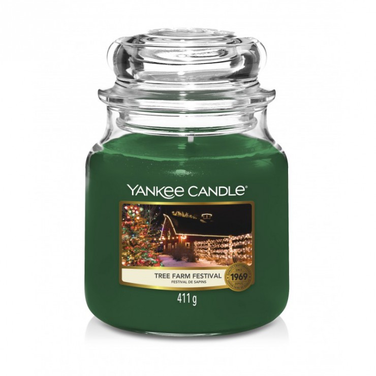 Średnia świeca Tree Farm Festiva Yankee Candle Średnia świeca Tree Farm Festiva Yankee Candle