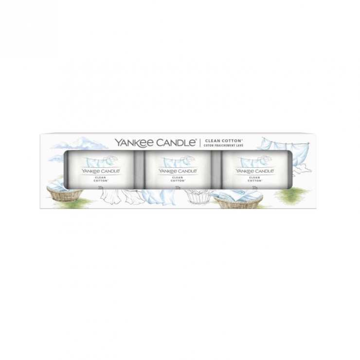 Świeca mini 3 pack Clean Cotton Yankee Candle Świeca mini 3 pack Clean Cotton Yankee Candle