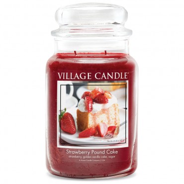 Duża świeca Strawberry Pound Cake Village Candle