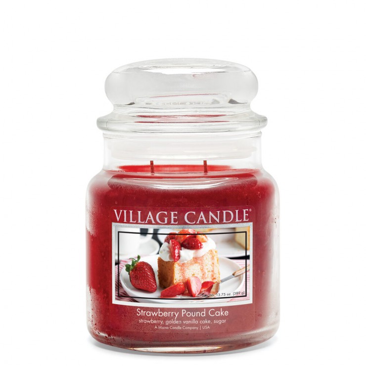 Średnia świeca Strawberry Pound Cake Village Candle Średnia świeca Strawberry Pound Cake Village Candle