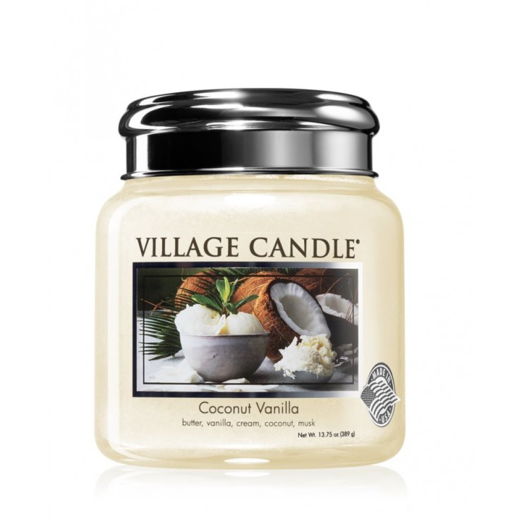 Średnia świeca Coconut Vanilla Village Candle Średnia świeca Coconut Vanilla Village Candle