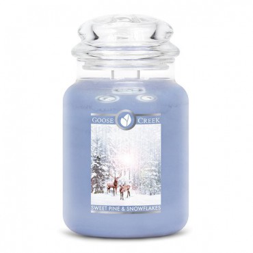 Duża świeca Sweet Pine Snowflakes Goose Creek Candle
