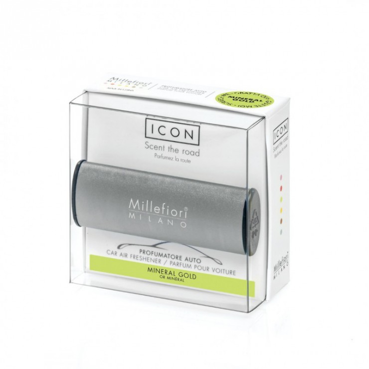Odświeżacz do samochodu Car Icon Metallo Mat Mineral Gold Millefiori Milano