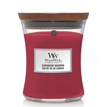Średnia świeca Elderberry Bourbon Woodwick