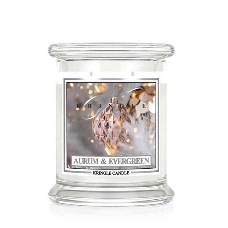 Średnia świeca Aurum & Evergreen Kringle Candle Średnia świeca Aurum & Evergreen Kringle Candle