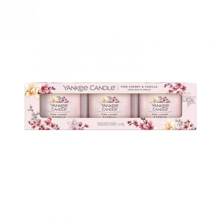 Świeca mini 3 pack Pink Cherry Vanilla Yankee Candle Świeca mini 3 pack Pink Cherry Vanilla Yankee Candle