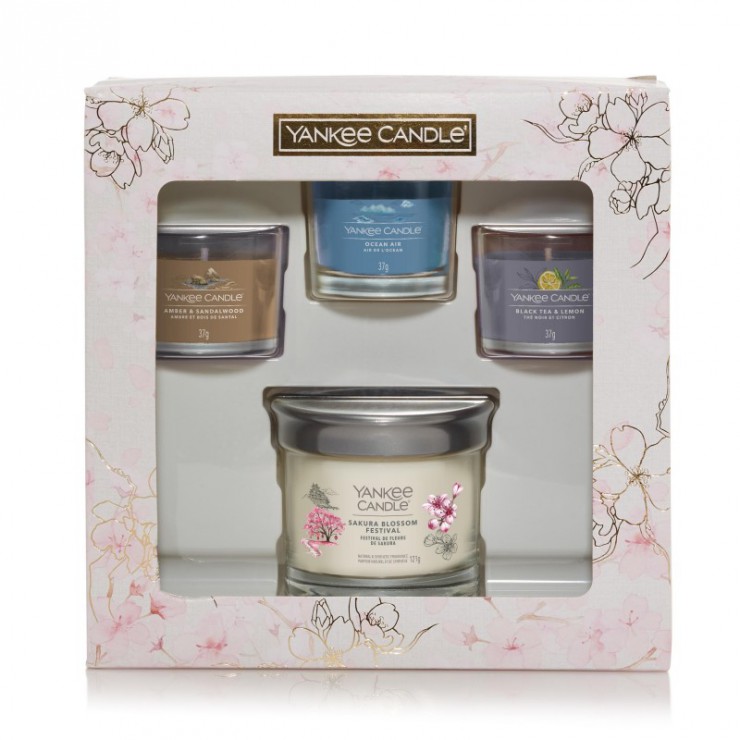Sakura Blossom Festival - zestaw mały tumbler i 3 świece mini Yankee Candle
