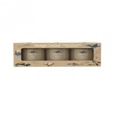 Świeca mini 3 pack Amber & Sandalwood Yankee Candle
