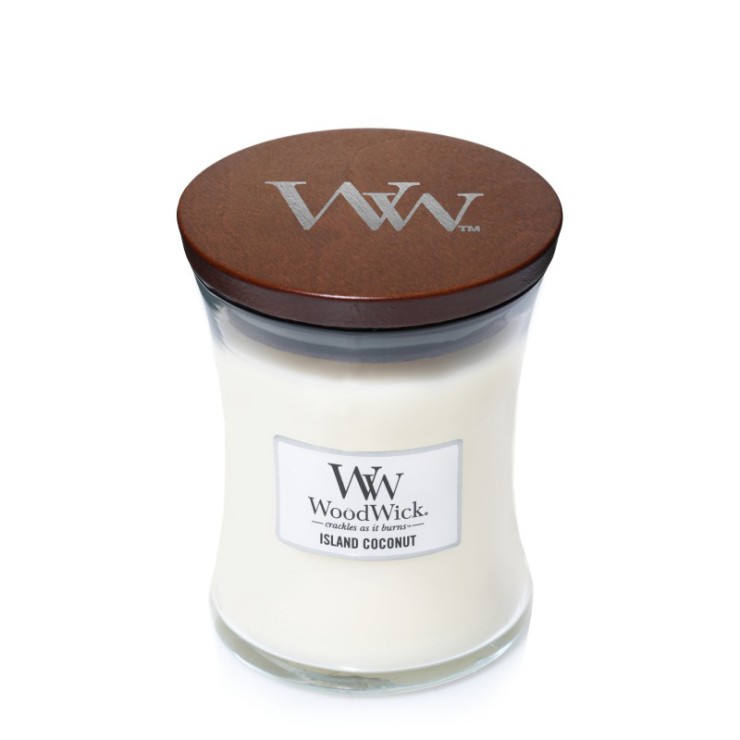 Średnia świeca Island Coconut Woodwick Średnia świeca Island Coconut Woodwick
