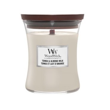 Średnia świeca Tonka & Almond Milk Woodwick