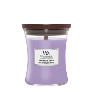 Średnia świeca Amethyst & Amber Woodwick