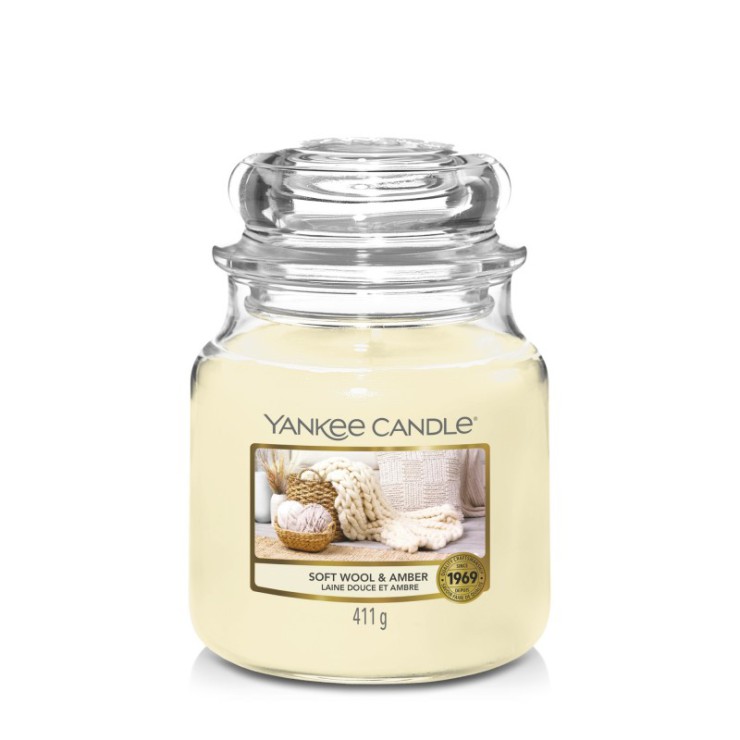 Średnia świeca Soft Wool & Amber Yankee Candle Średnia świeca Soft Wool & Amber Yankee Candle