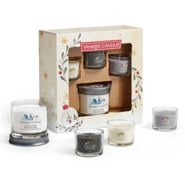 Zestaw mały tumbler i 3 świece mini Snow Globe Wonderland Yankee Candle