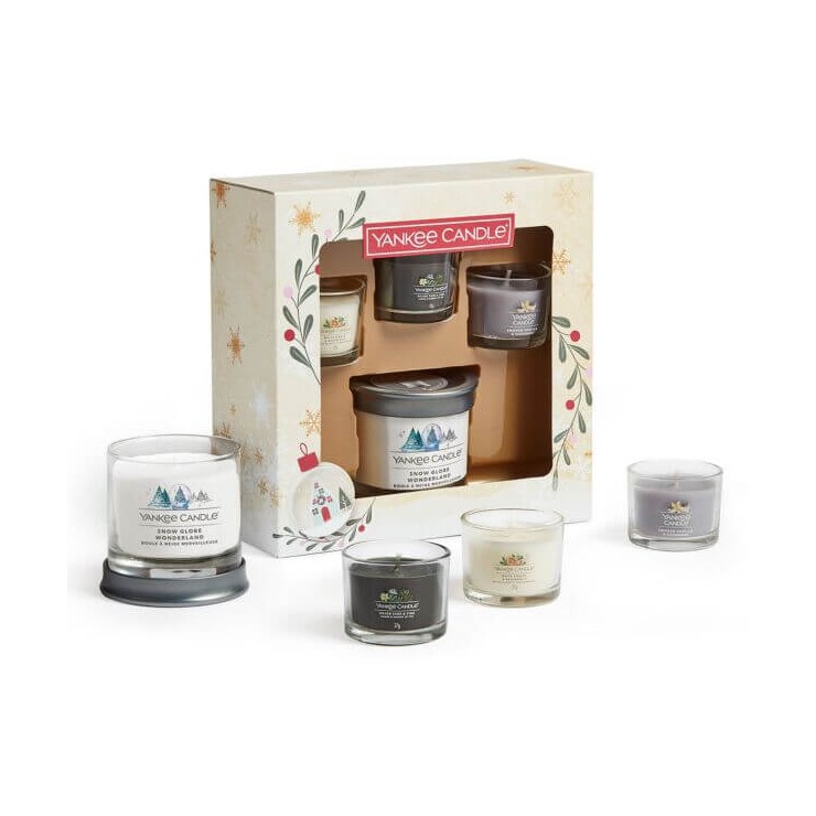 Zestaw mały tumbler i 3 świece mini Snow Globe Wonderland Yankee Candle Zestaw mały tumbler i 3 świece mini Snow Globe Wonderland Yankee Candle