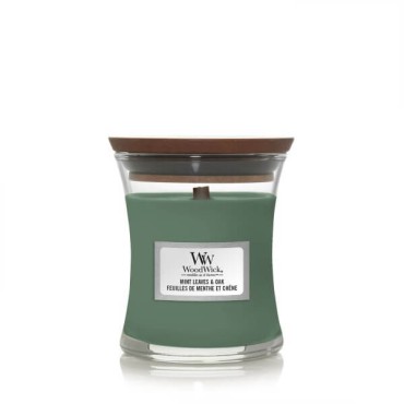 Mała świeca Mint Leaves & Oak Birch Woodwick