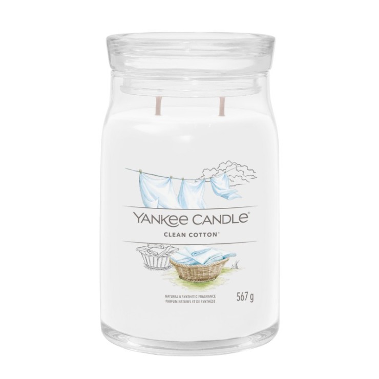 Duża świeca Signature Clean Cotton Yankee Candle Duża świeca Signature Clean Cotton Yankee Candle