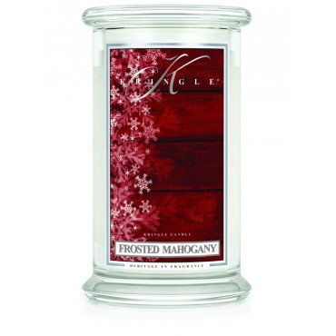 Duża świeca Frosted Mohogany Kringle Candle