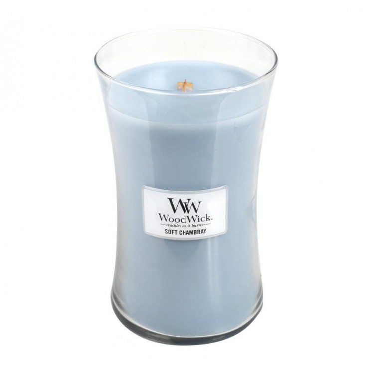 Duża Świeca Soft Chambray WoodWick Duża Świeca Soft Chambray WoodWick