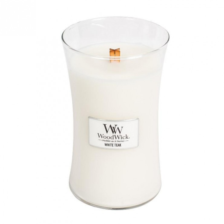 Duża Świeca White Teak WoodWick Duża Świeca White Teak WoodWick