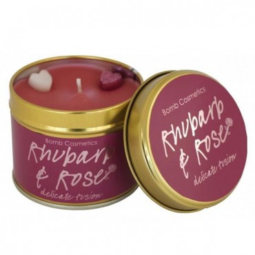 Świeca zapachowa w puszce RABARBAR z RÓŻĄ Bomb Cosmetics