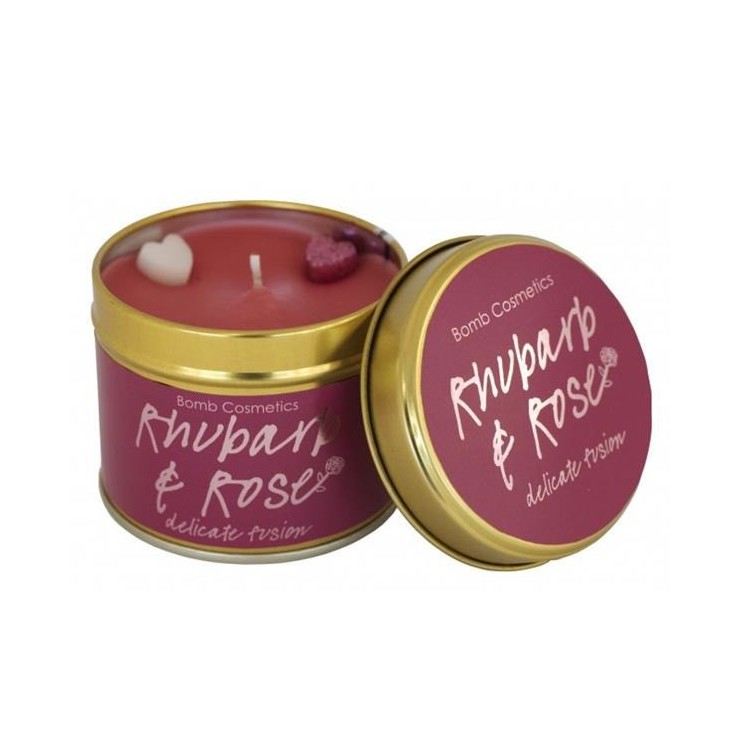 Świeca zapachowa w puszce RABARBAR z RÓŻĄ Bomb Cosmetics Świeca zapachowa w puszce RABARBAR z RÓŻĄ Bomb Cosmetics