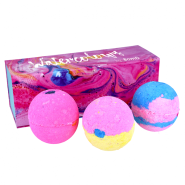 Zestaw 3 kul Watercolours w ozdobnym pudełku AKWARELE Bomb Cosmetics