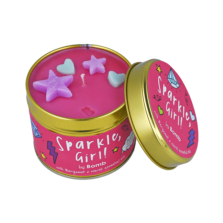 Świeca zapachowa w puszce Sparkle Girl Bomb Cosmetics Świeca zapachowa w puszce Sparkle Girl Bomb Cosmetics