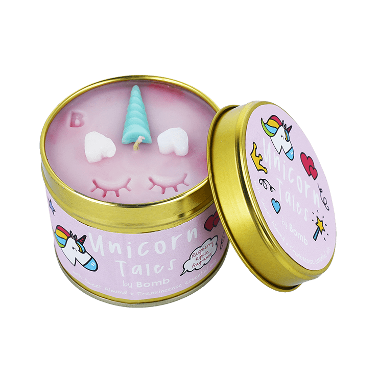 Świeca zapachowa w puszce Unicorn Tales Bomb Cosmetics Świeca zapachowa w puszce Unicorn Tales Bomb Cosmetics