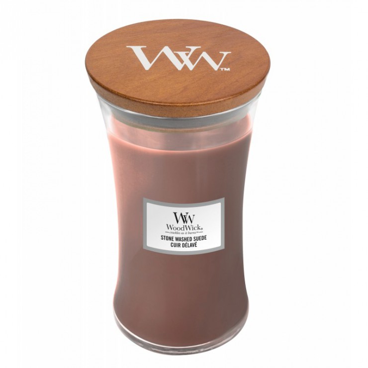 Duża Świeca Stone Washed Suede WoodWick Duża Świeca Stone Washed Suede WoodWick