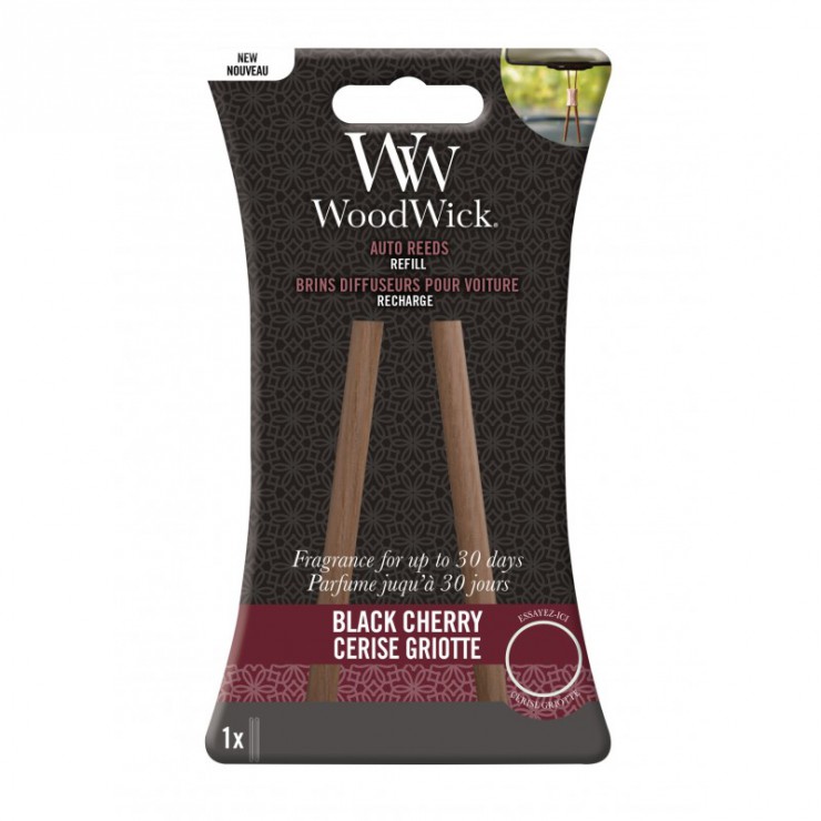 Pałeczki zapachowe do samochodu uzupełniacz Black Cherry Woodwick