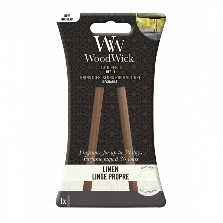 Pałeczki zapachowe do samochodu uzupełniacz Linen Woodwick Pałeczki zapachowe do samochodu uzupełniacz Linen Woodwick